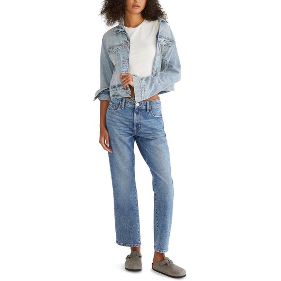 Women's Skinny Ankle Jeans Recycled Cotton Mid-Rise Slim Fit 28" Inseam - Picture 4 of 4